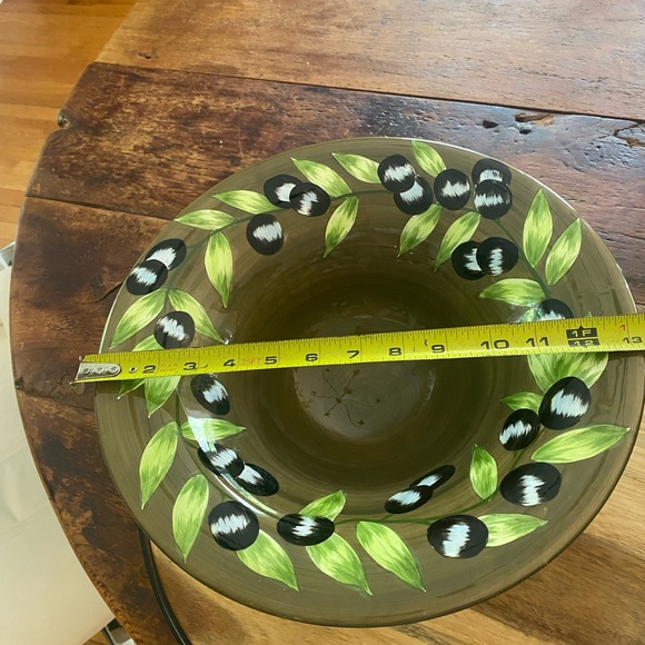 Gates Ware Extra Large Olive Pattern Ceramic Pasta/Salad Serveware Bowl - Picture 5 of 7